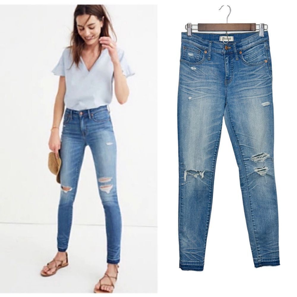Madewell 9” High Rise Skinny Jean in Winifred Wash Drop Hem G6148 Size 26